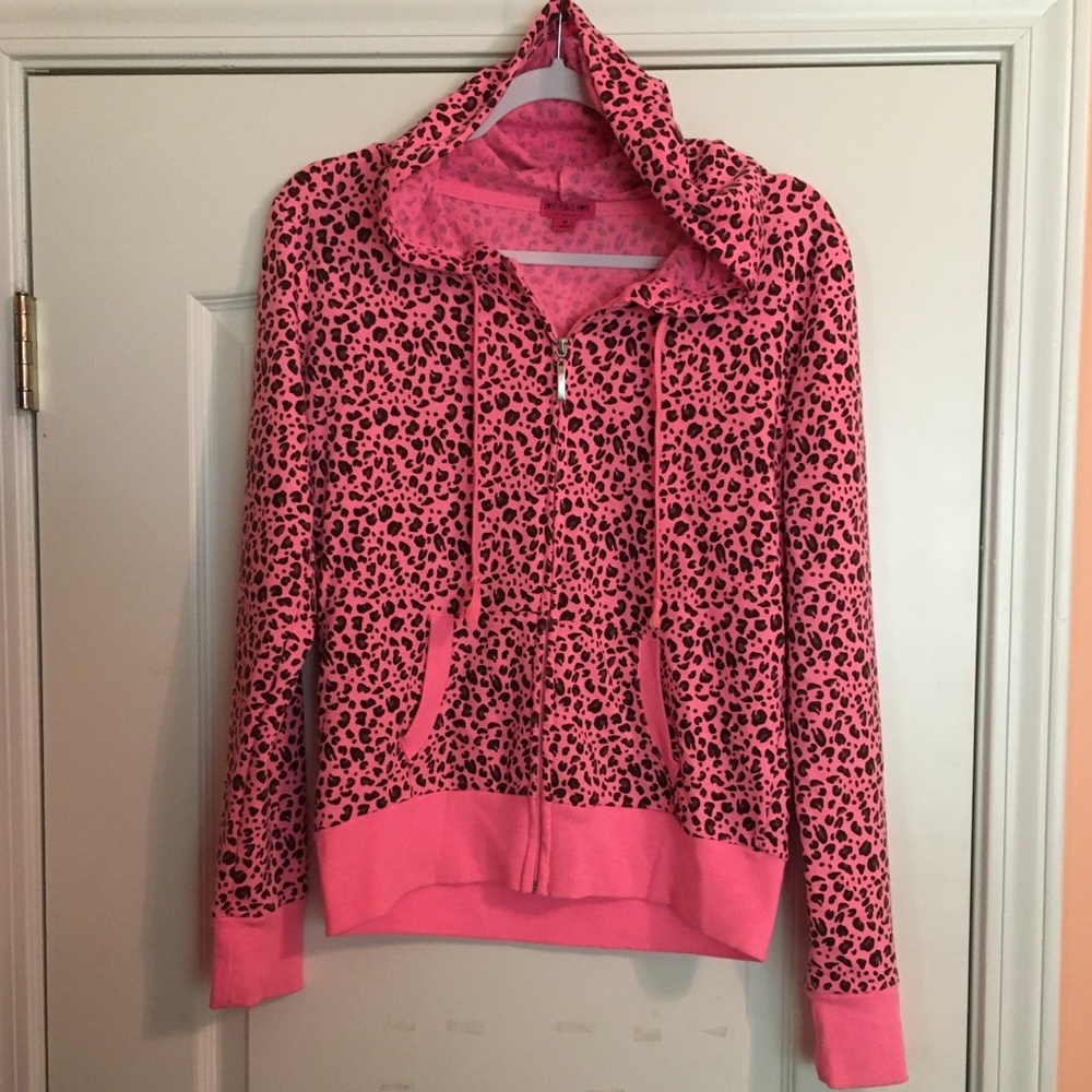 Hot pink cheetah print hooded jacket
